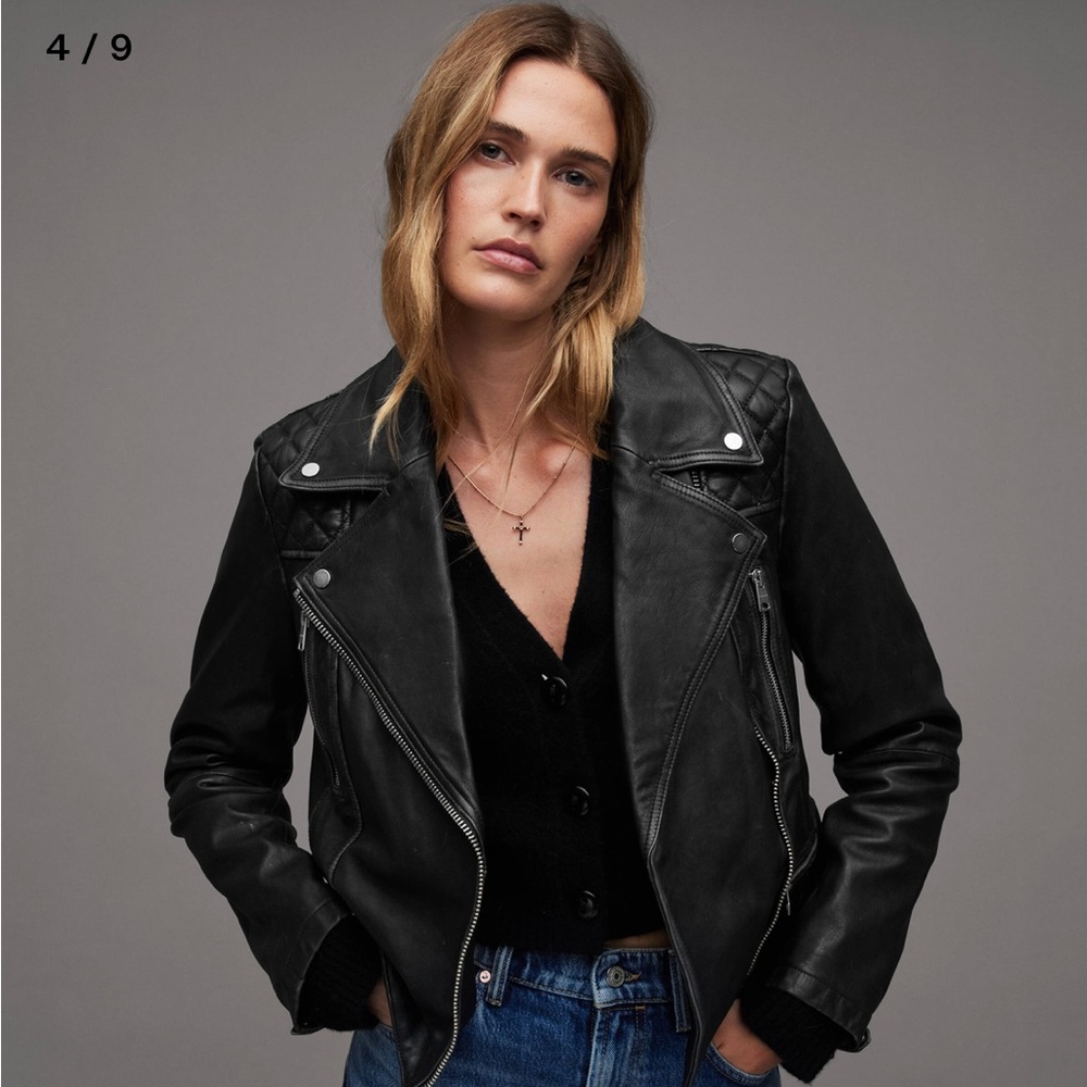 All Saints Cargo Leather Biker Jacket